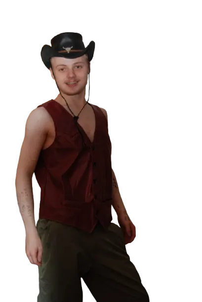 Vest i imitert skinn